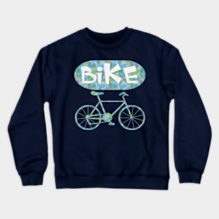 Patterned Bicycle Text Crewneck Sweatshirt